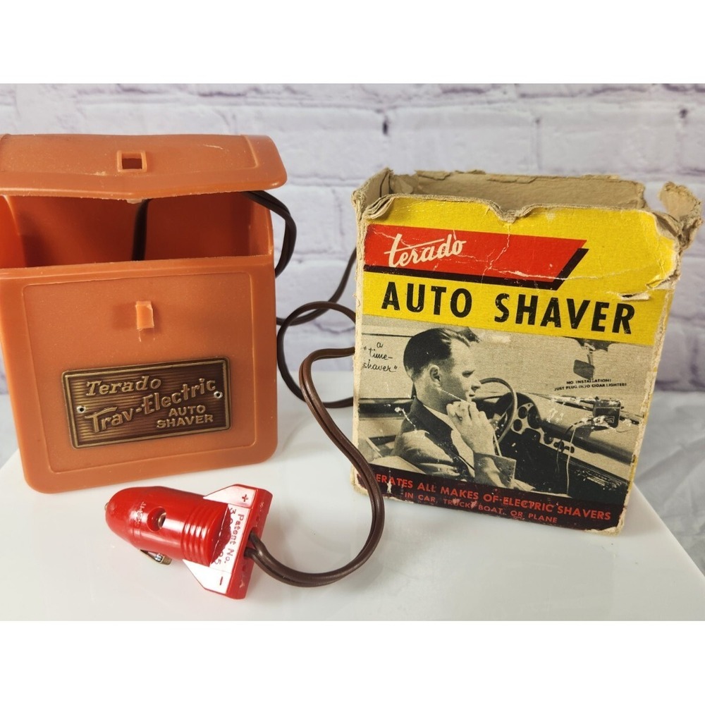 1948-50 Terado -Electric Auto Shaver Plug Charger Box Inserts & Receipt Prop